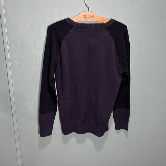 French Connection Black Colorblock Raglan Sweater Size Large - Picture 6 of 9